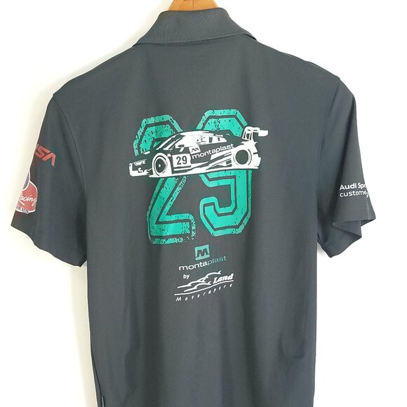 Montaplast Land Motorsport IMSA Graphic Polo Shirt Men's Small Gray Hakro - Picture 9 of 11